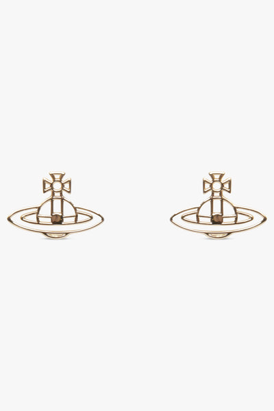 Vivienne Westwood small thin good lines flat orbit outline rose gold stud earrings