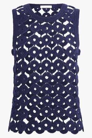 WALES BONNER RTW Stanza Knit Vest | Navy