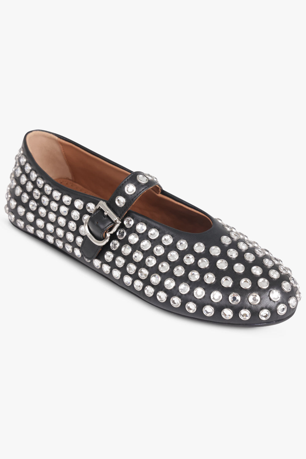 ALAIA SHOES Crystal Embellished Ballet Flat | Black