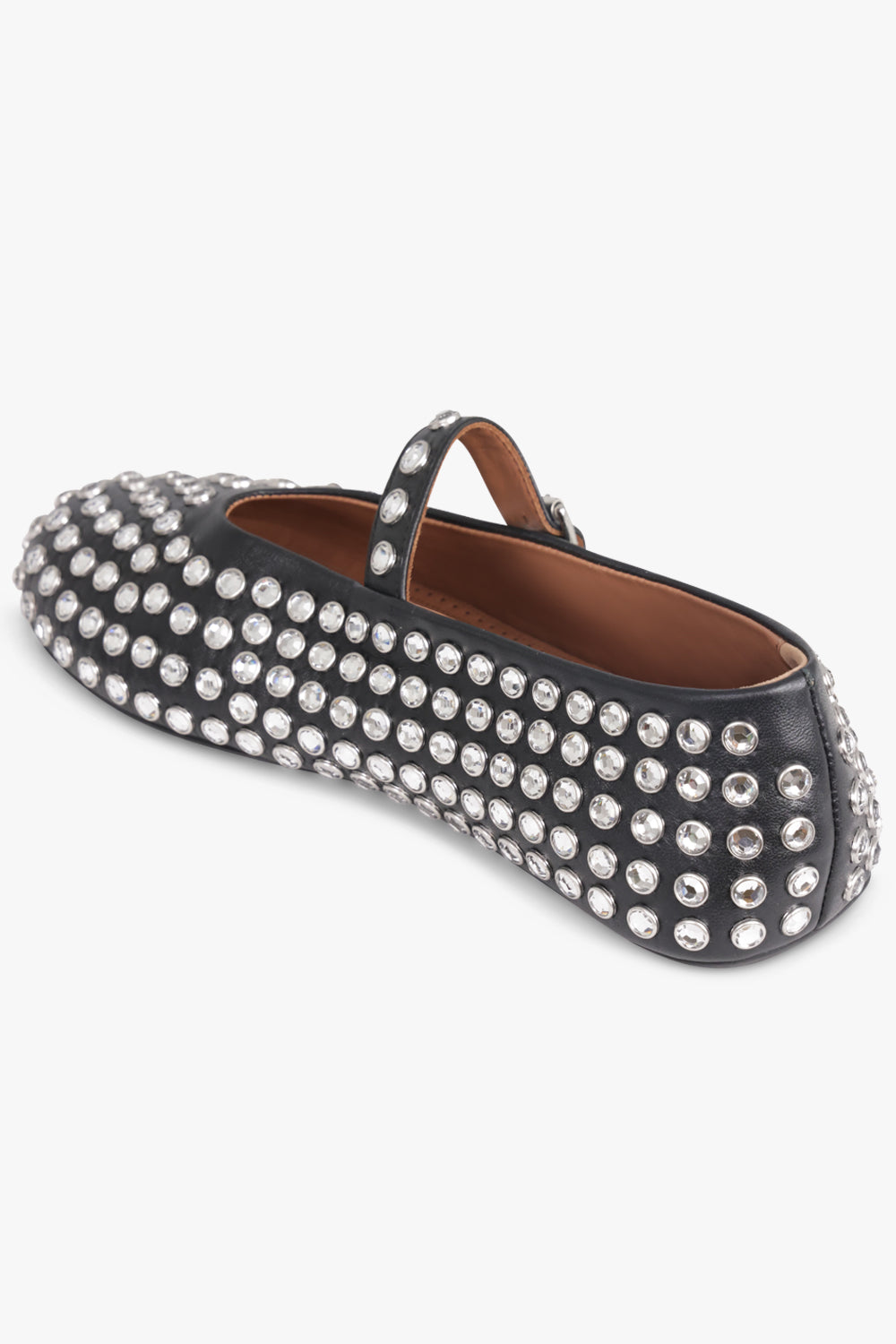 ALAIA SHOES Crystal Embellished Ballet Flat | Black