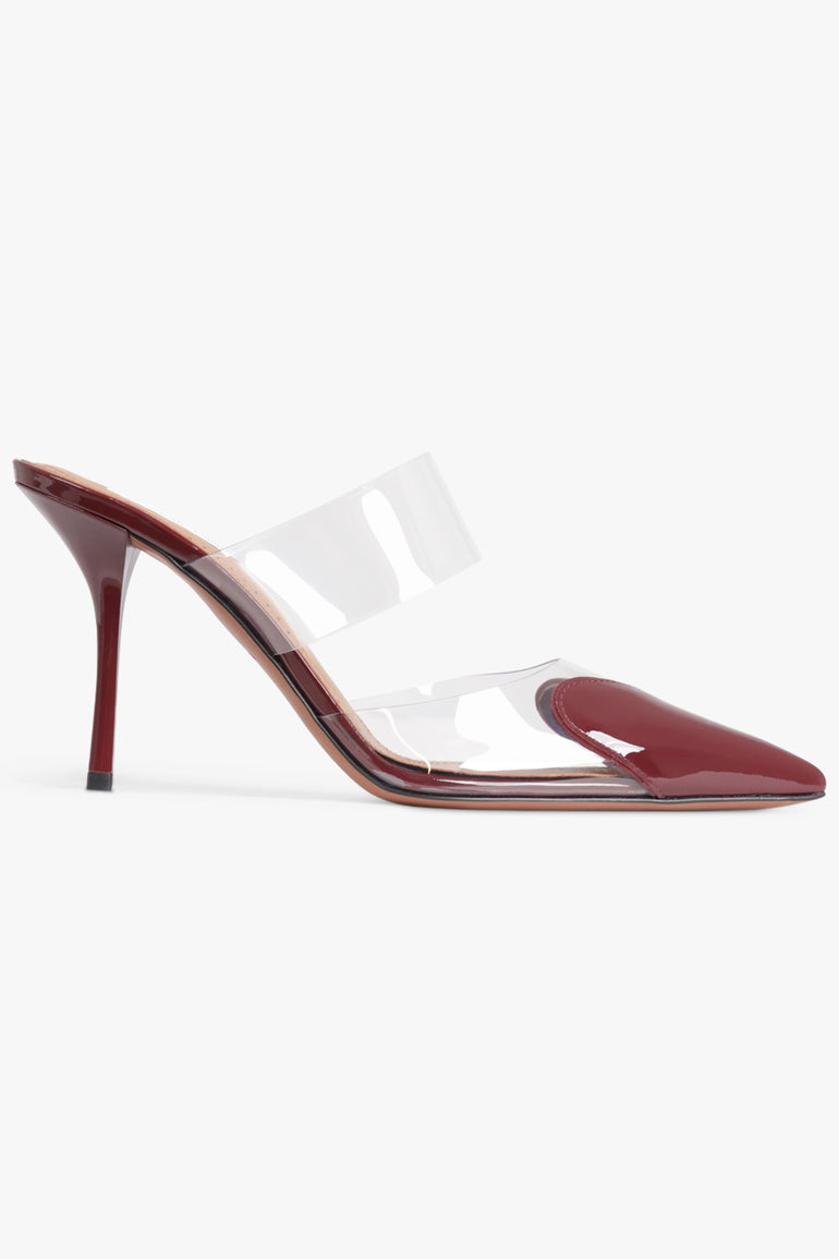 ALAIA SHOES Le Coeur Heart 90mm Patent Mule | Garnet Red