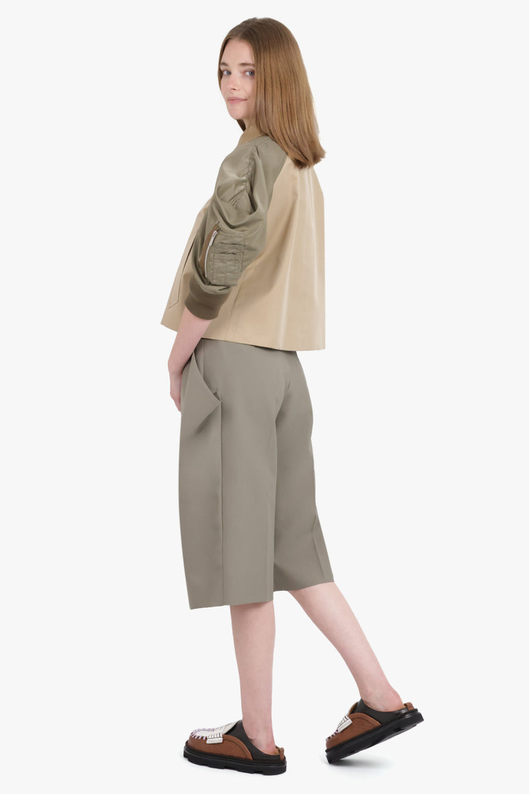 SACAI RTW Exaggerated Pocket Detail Crop Pant | Taupe