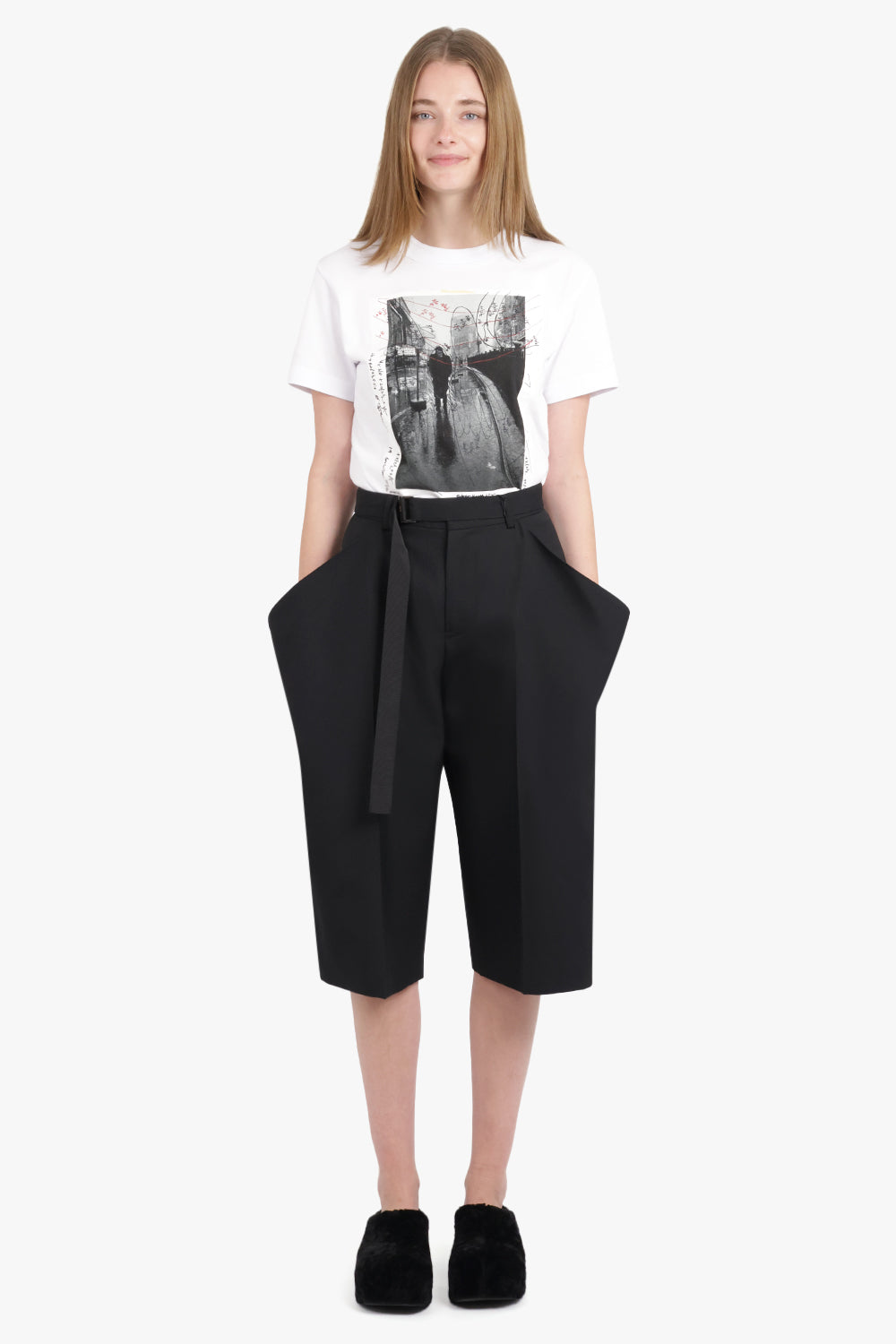 SACAI RTW Exaggerated Pocket Detail Crop Pant | Black