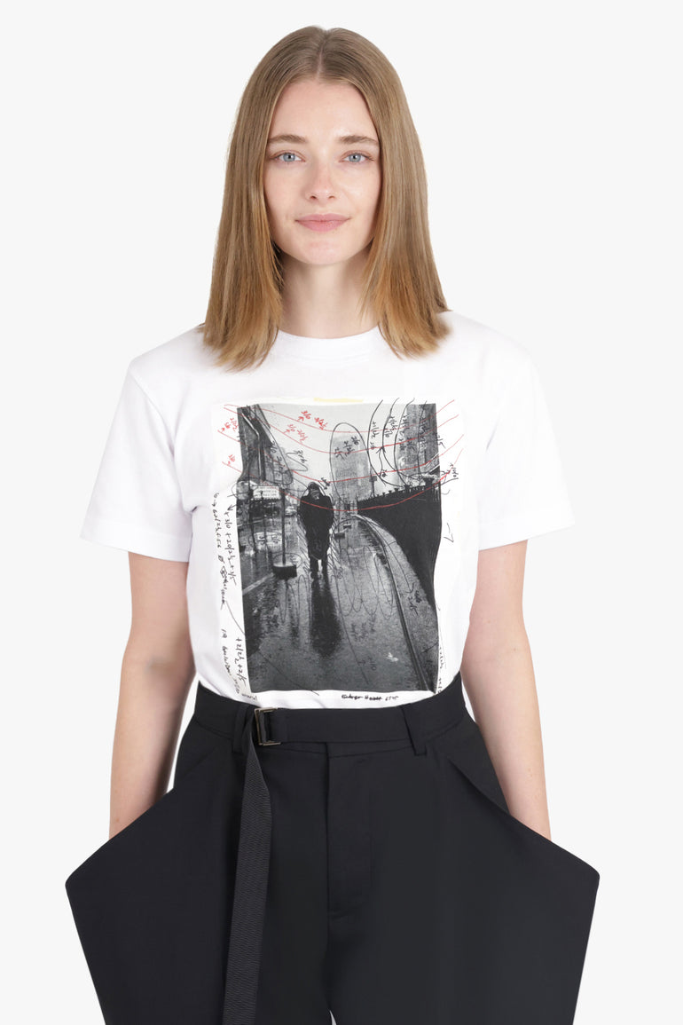 SACAI RTW James Dean Photo Print T-Shirt | White/Black