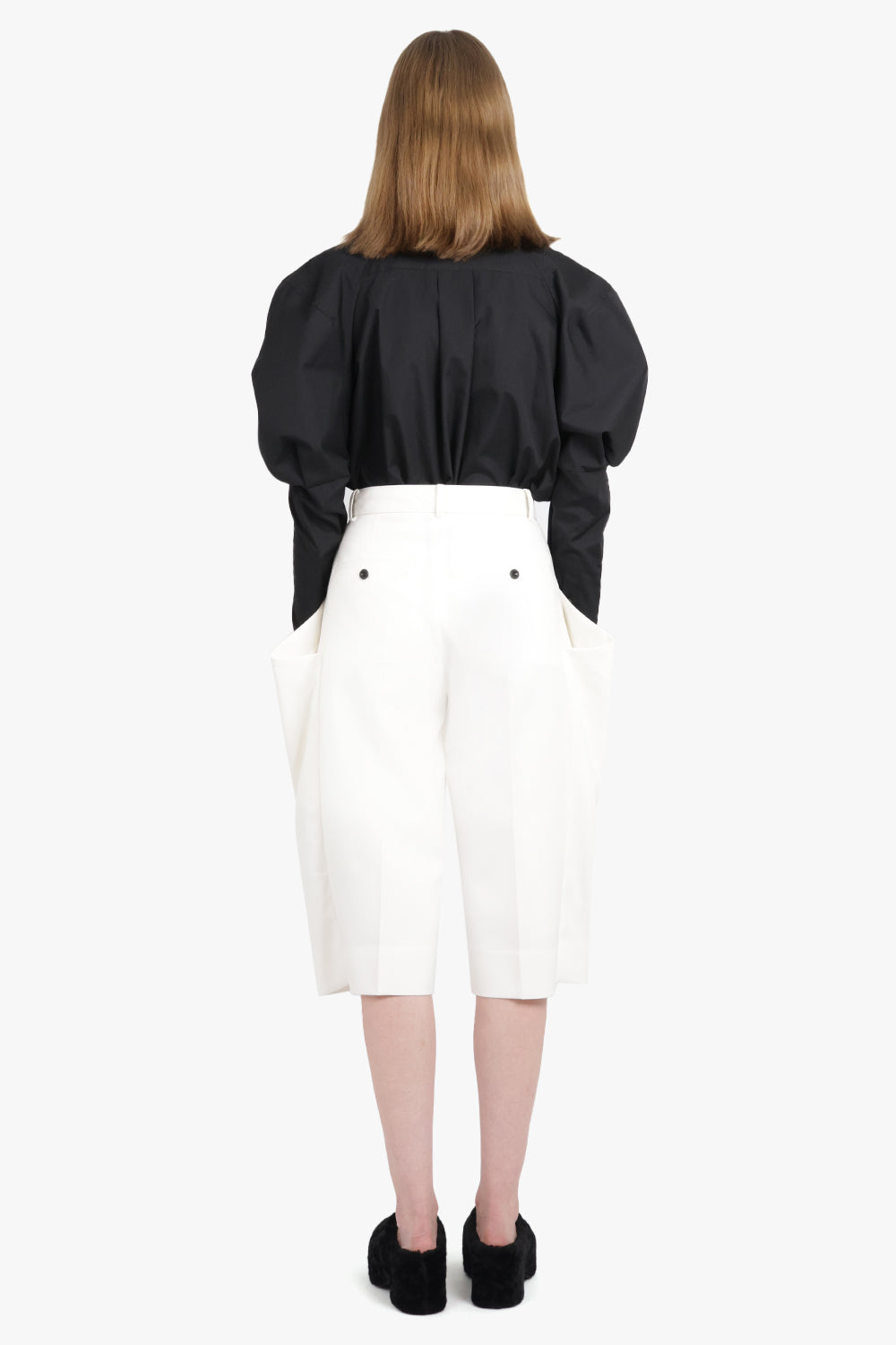 SACAI RTW L/S Shirt with Balloon Sleeve Detail | Black