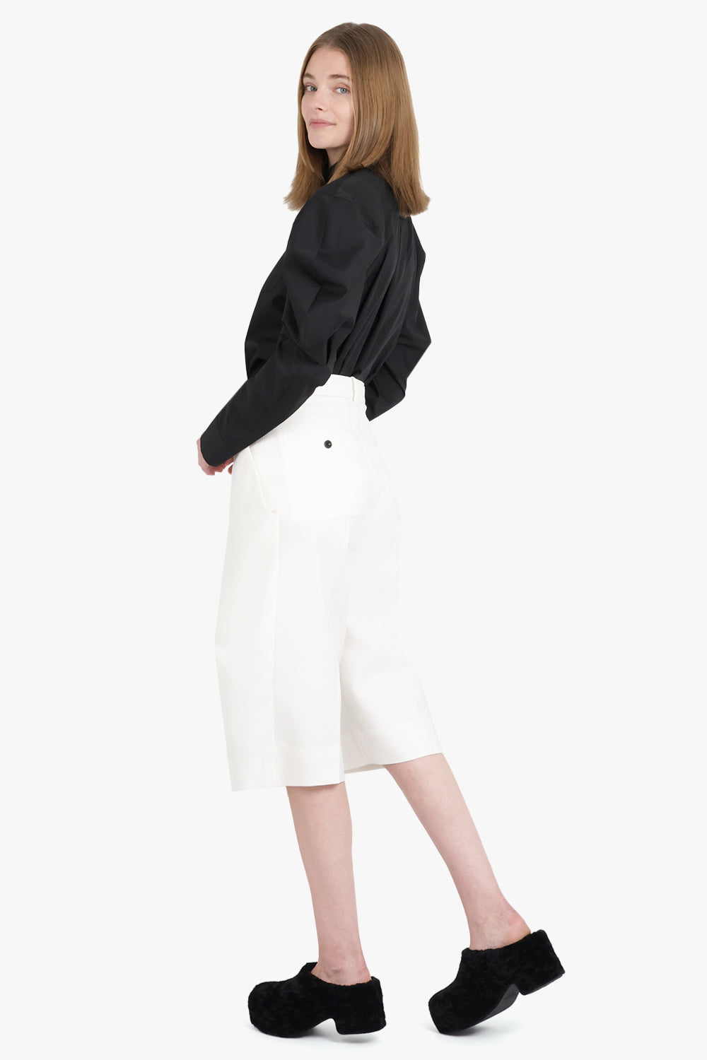 SACAI RTW L/S Shirt with Balloon Sleeve Detail | Black