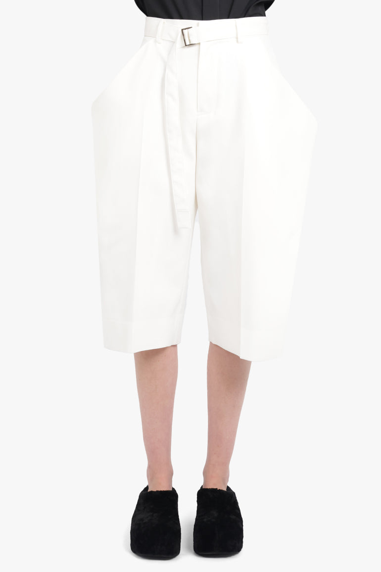 SACAI RTW Exaggerated Pocket Detail Crop Pant | Off White