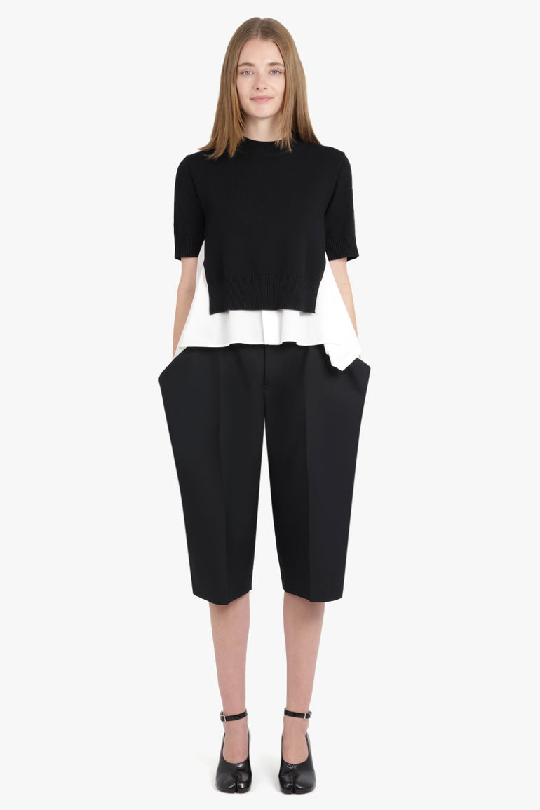 SACAI RTW Exaggerated Pocket Detail Crop Pant | Black