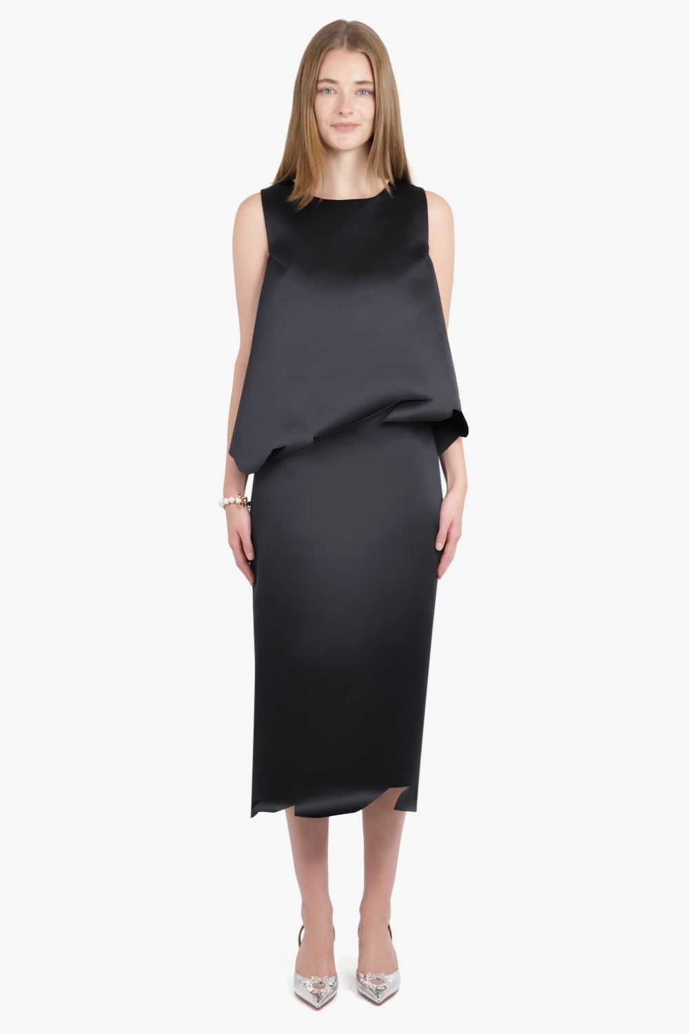 VIKTOR & ROLF RTW Deconstructed Hem Midi Skirt | Black