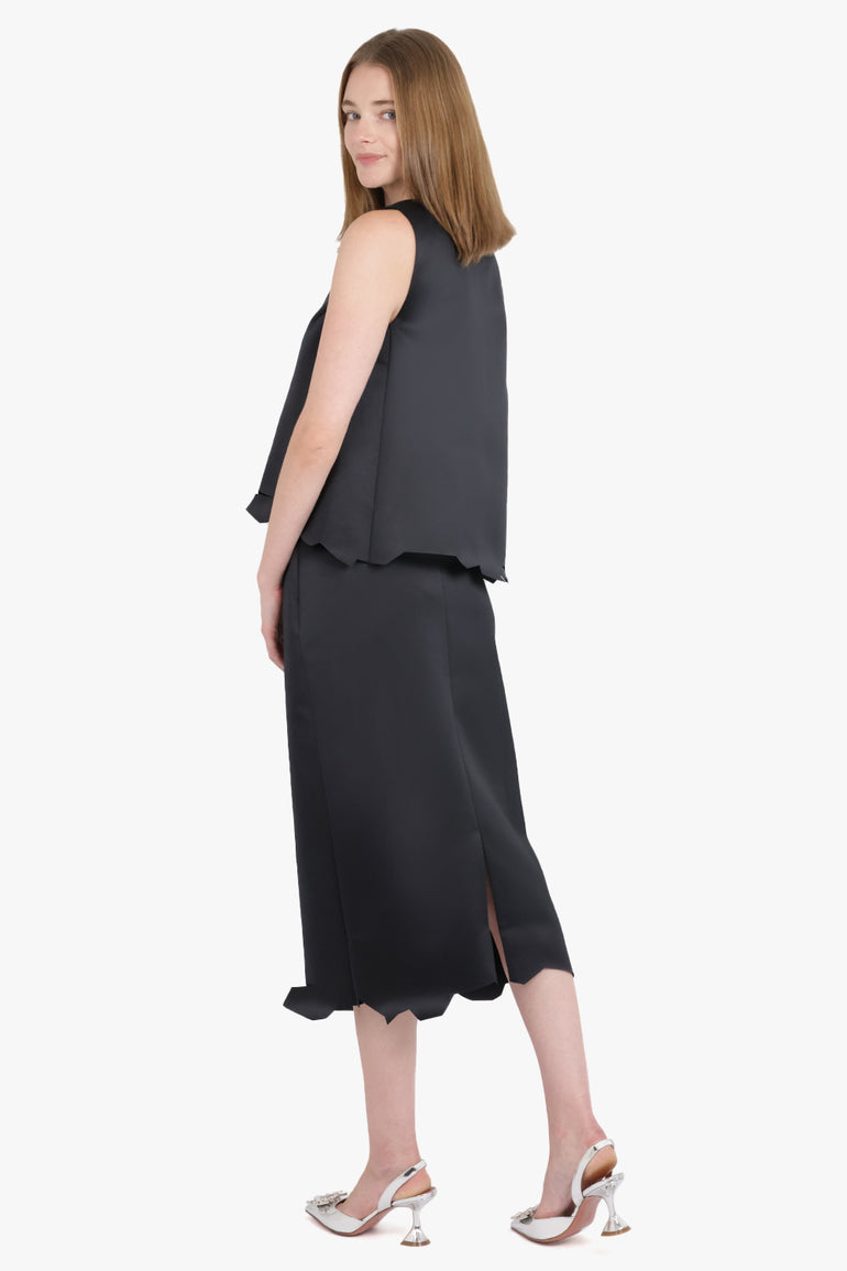 VIKTOR & ROLF RTW Deconstructed Hem Midi Skirt | Black