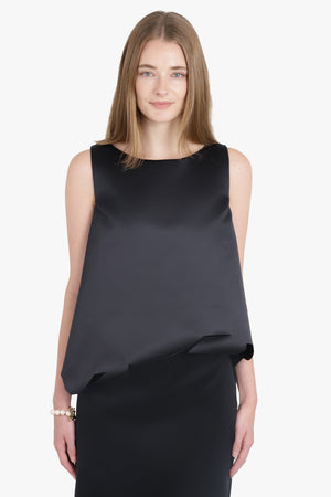 Deconstructed Hem S/Less Top | Black