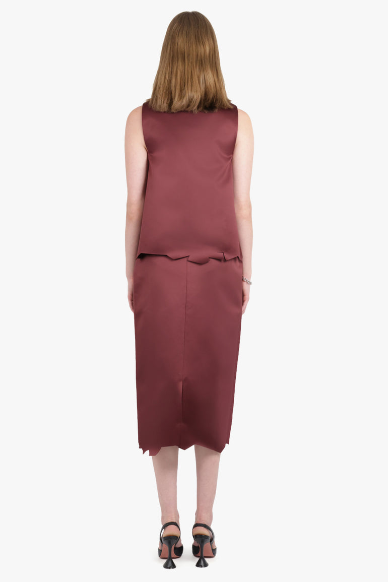 VIKTOR & ROLF RTW Deconstructed Hem S/Less Top | Burgundy