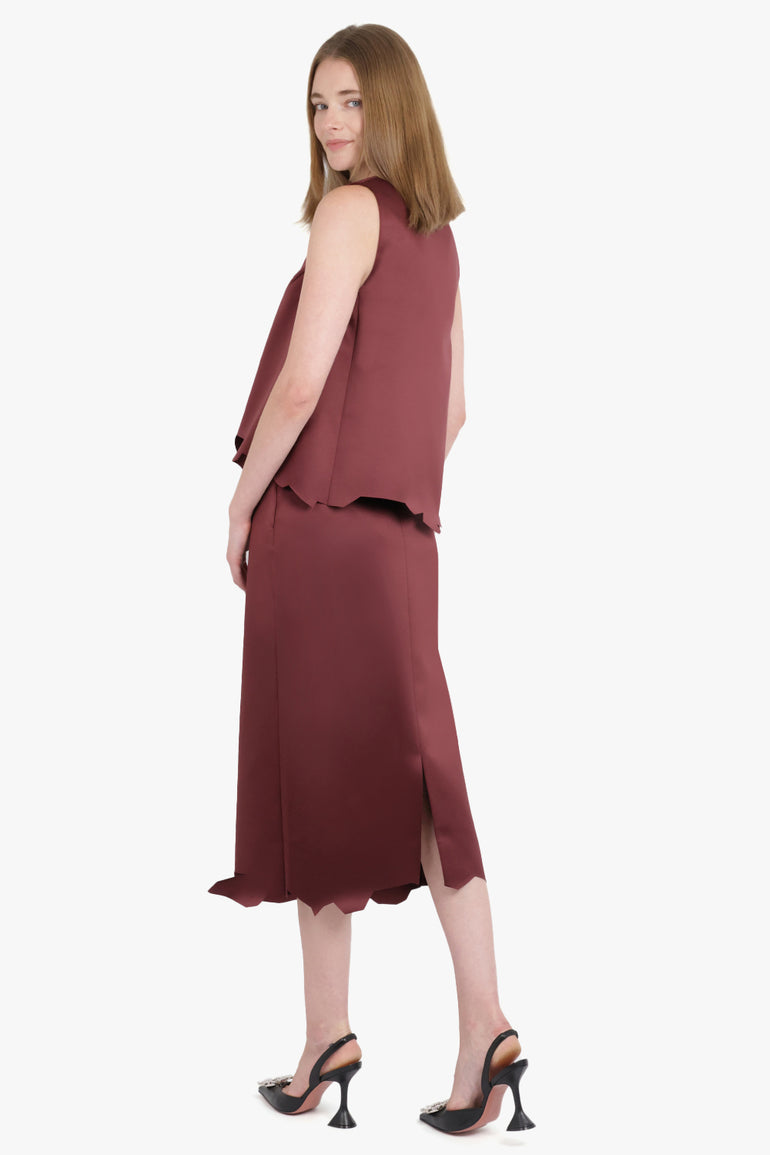 VIKTOR & ROLF RTW Deconstructed Hem S/Less Top | Burgundy