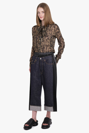 Contrast Levi Denim x Pleat Panel Crop Pant | Black