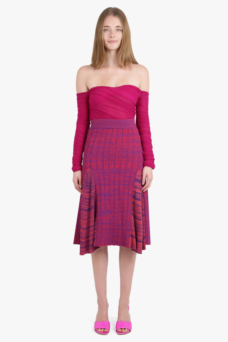 WALES BONNER RTW Nile Skirt | Navy/Red/Purple