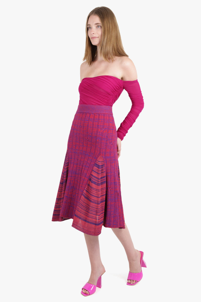 WALES BONNER RTW Nile Skirt | Navy/Red/Purple