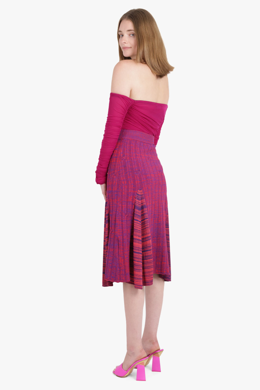 WALES BONNER RTW Nile Skirt | Navy/Red/Purple