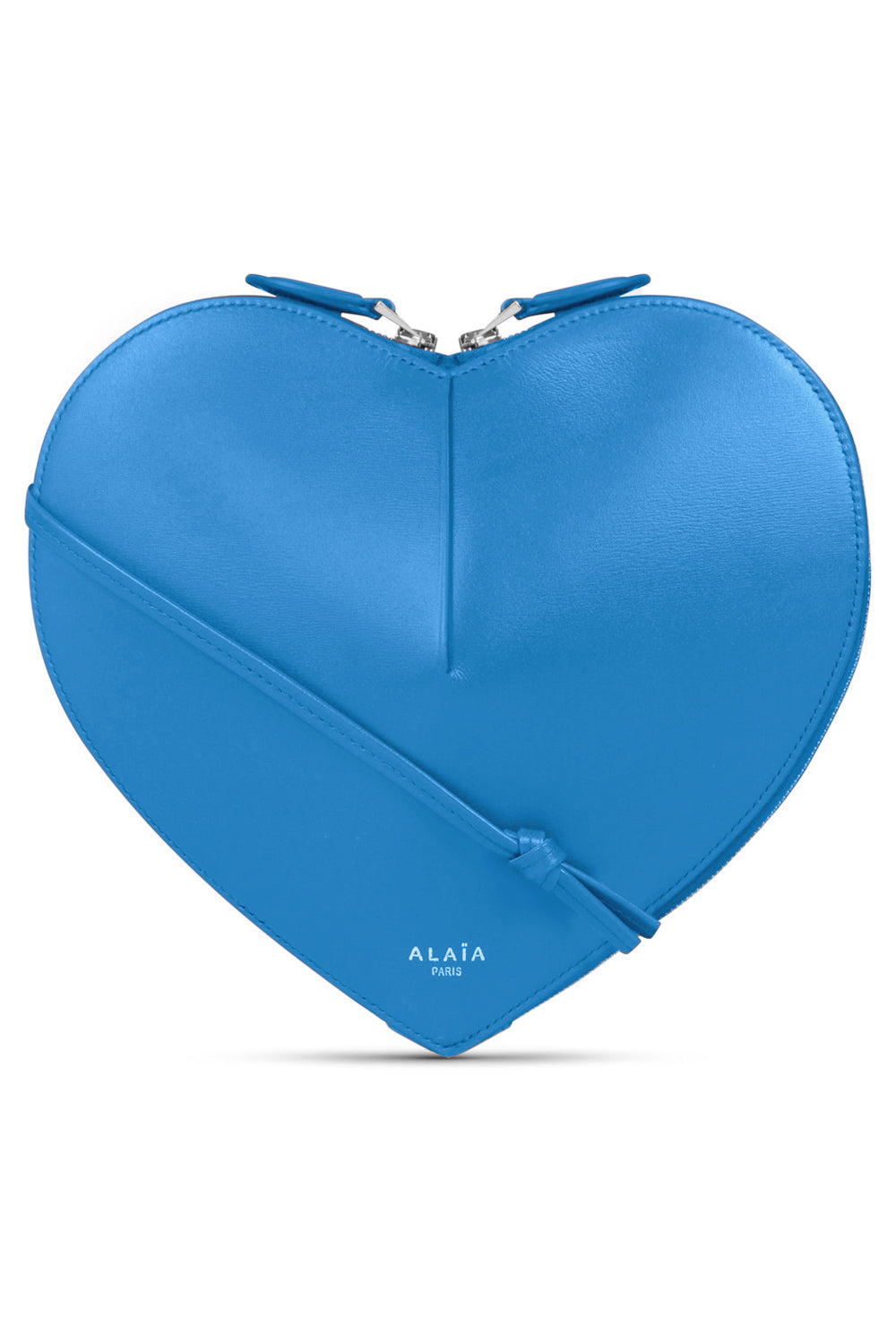 Alaïa Le Coeur Heart Metallic Crossbody Bag in White