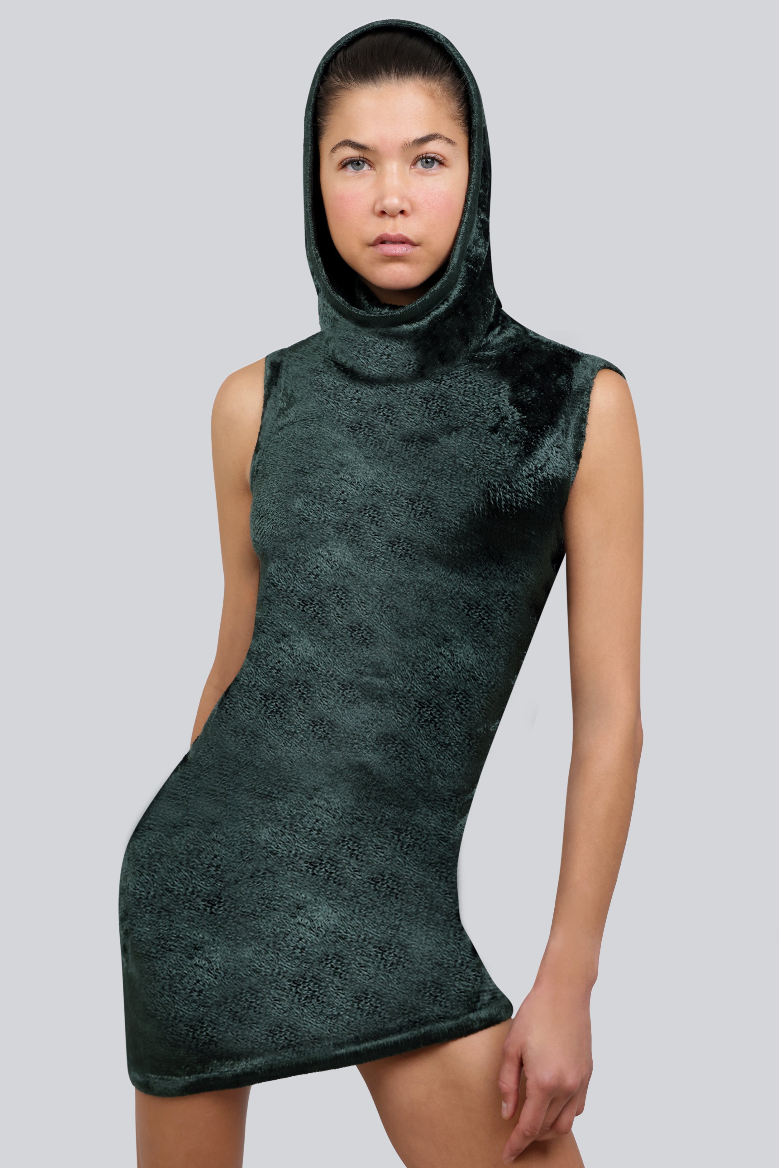 Green velvet clearance turtleneck dress