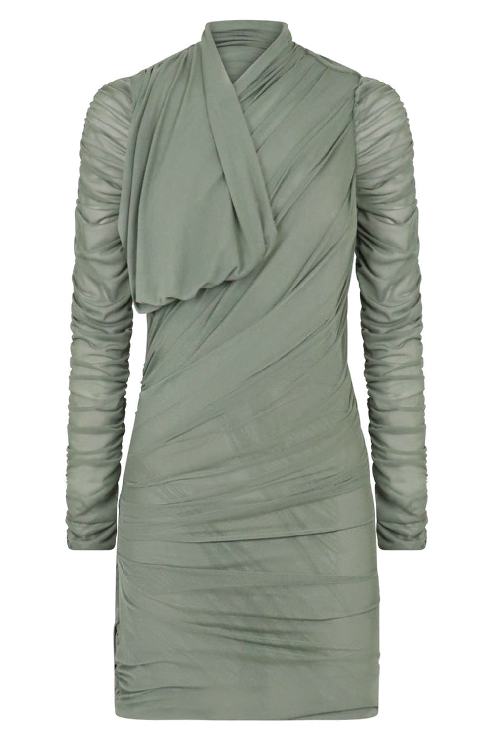 AZ FACTORY RTW X Ester Manas Asymmetric Draped Mini Dress | Khaki