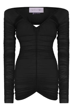 AZ FACTORY RTW X ESTER MANAS CUTOUT RUCHED TOP | BLACK