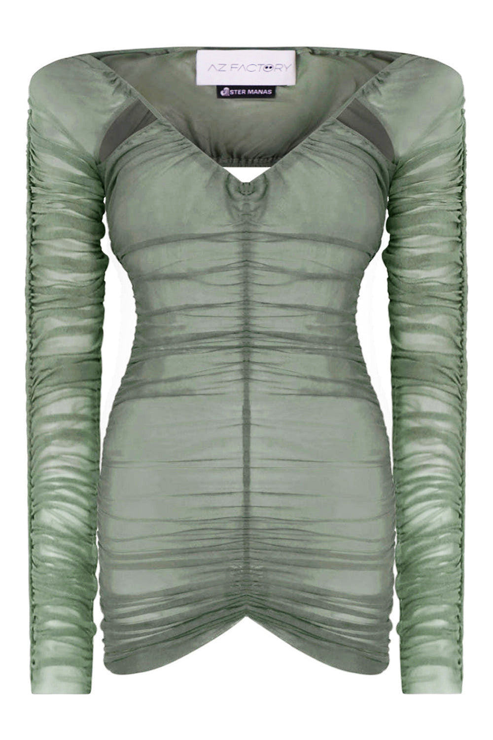 AZ FACTORY RTW X Ester Manas Cutout Ruched Top | Khaki