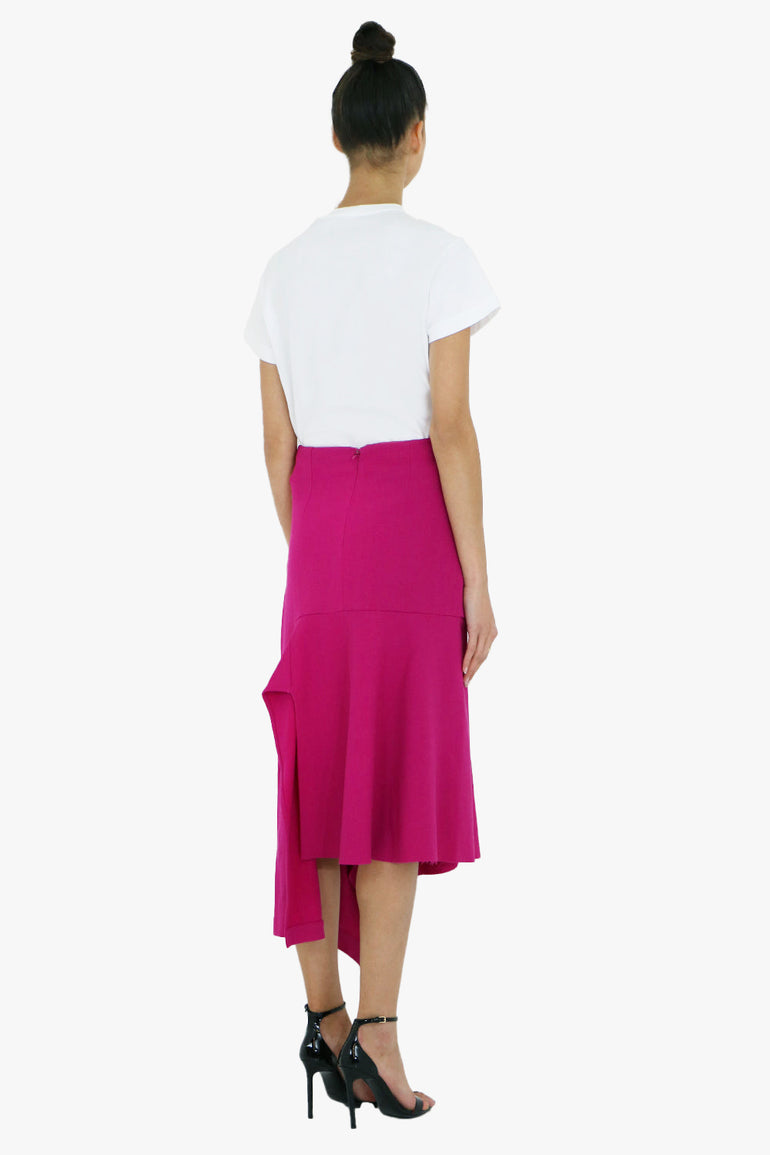 BALENCIAGA RTW GODET DRAPE SKIRT | FUSCHIA