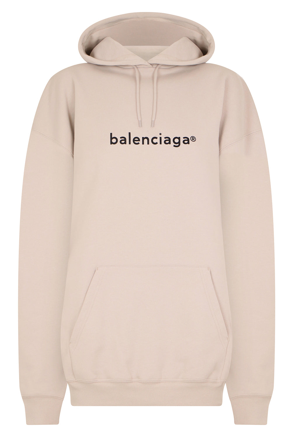 BALENCIAGA RTW TYPEPRINT LOGO HOODIE CEMENT GREY