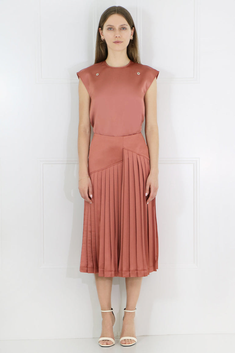 CEDRIC CHARLIER RTW SLEEVELESS EYELET BLOUSE | PINK