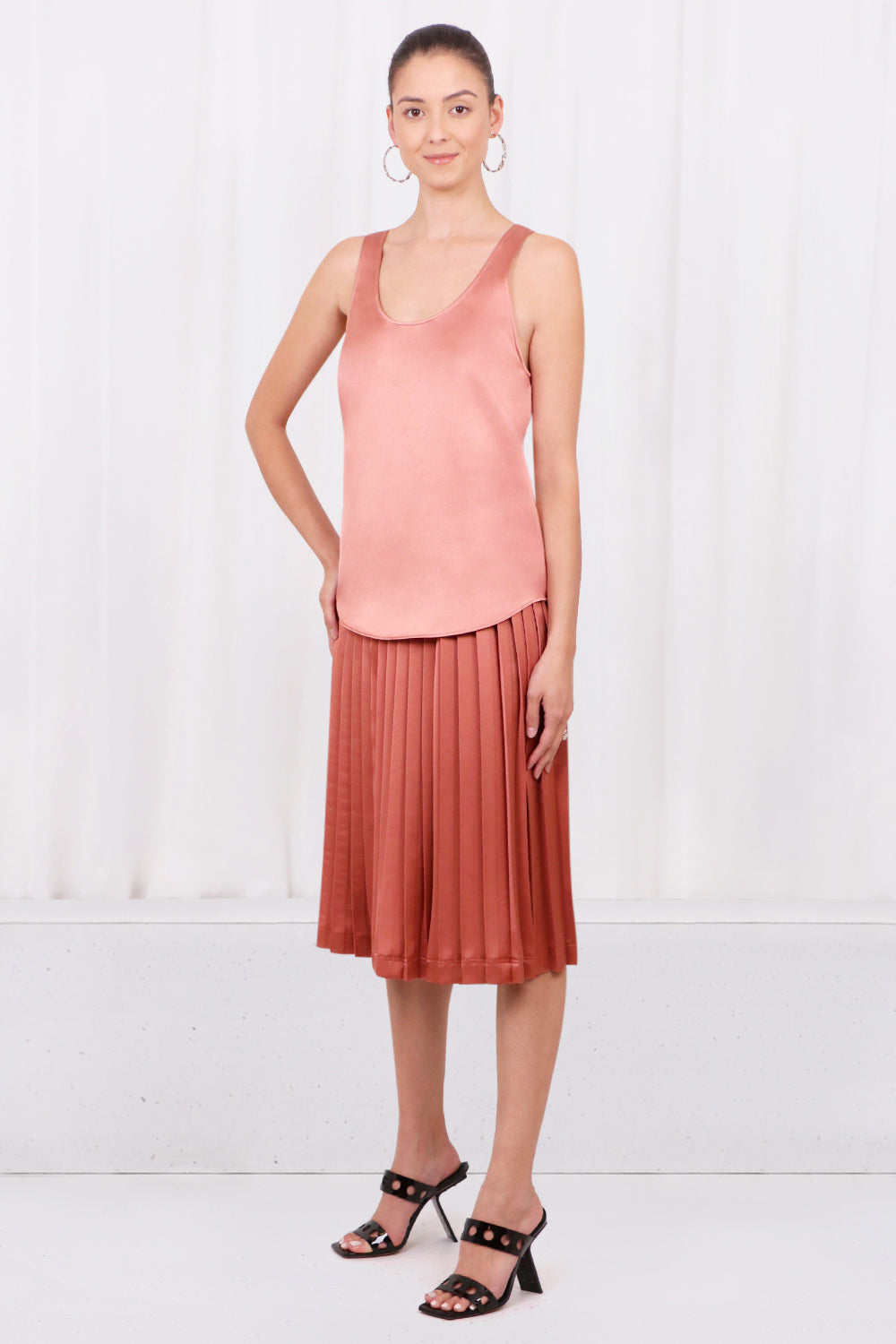 CEDRIC CHARLIER RTW KNIFE PLEATED SKIRT | PINK