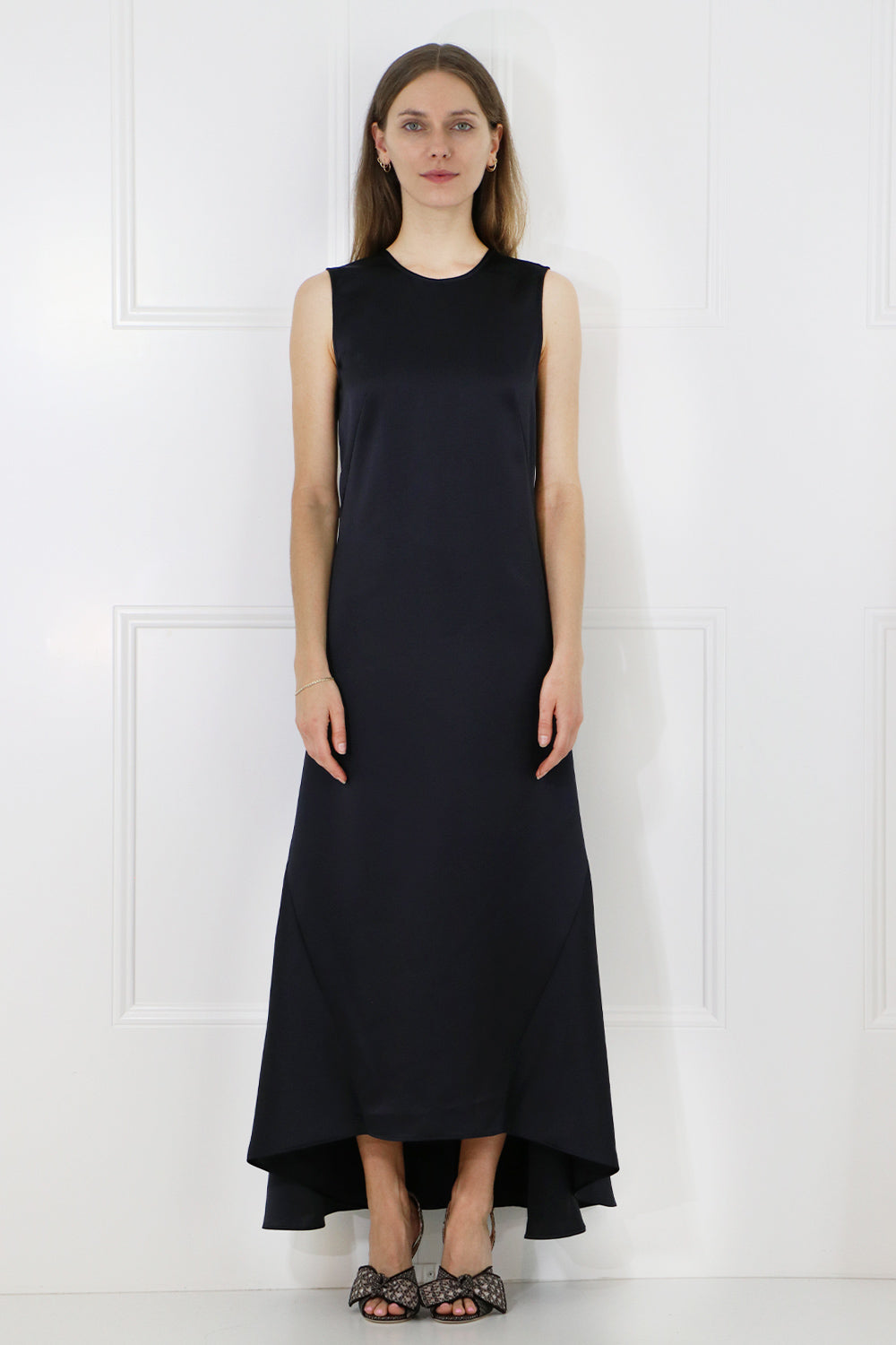 LOW BACK MAXI DRESS S LESS DARK BLUE