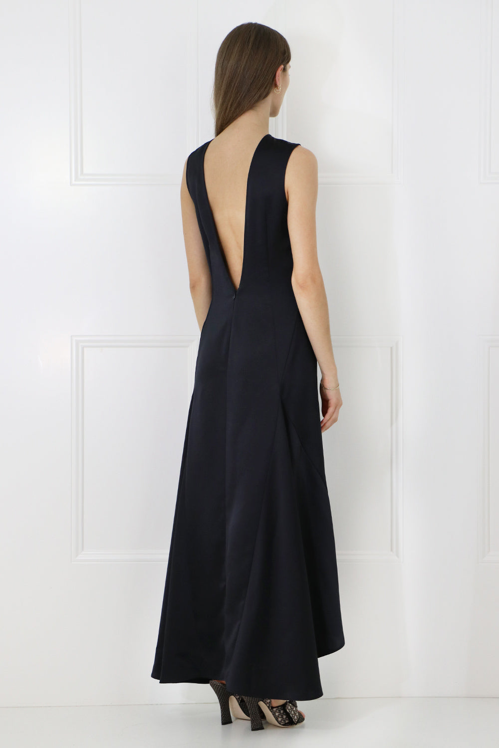 LOW BACK MAXI DRESS S LESS DARK BLUE