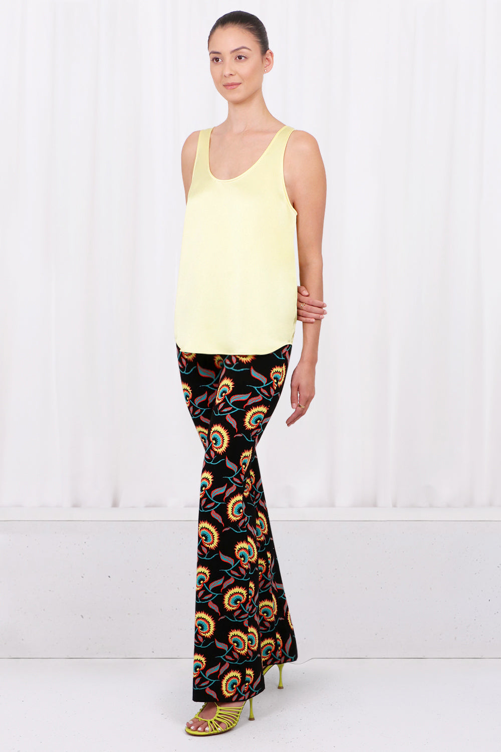 CEDRIC CHARLIER RTW SCOOP NECK TANK TOP LEMON