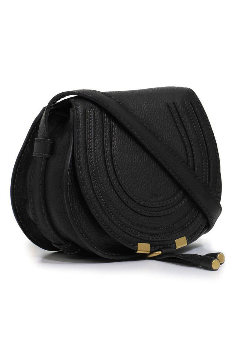 Chloé Marcie Small Grain Leather Satchel Bag Black