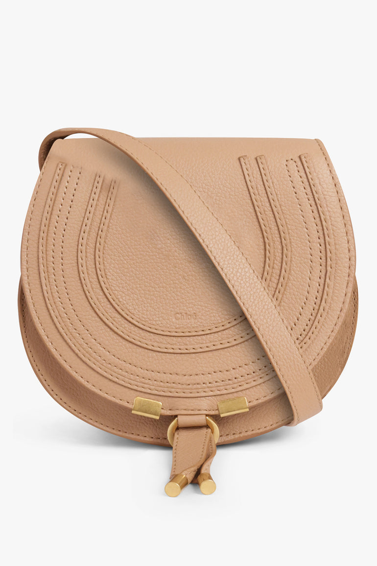 CHLOE BAGS BROWN / LIGHT TAN Small Marcie Saddle Crossbody Bag | Light Tan