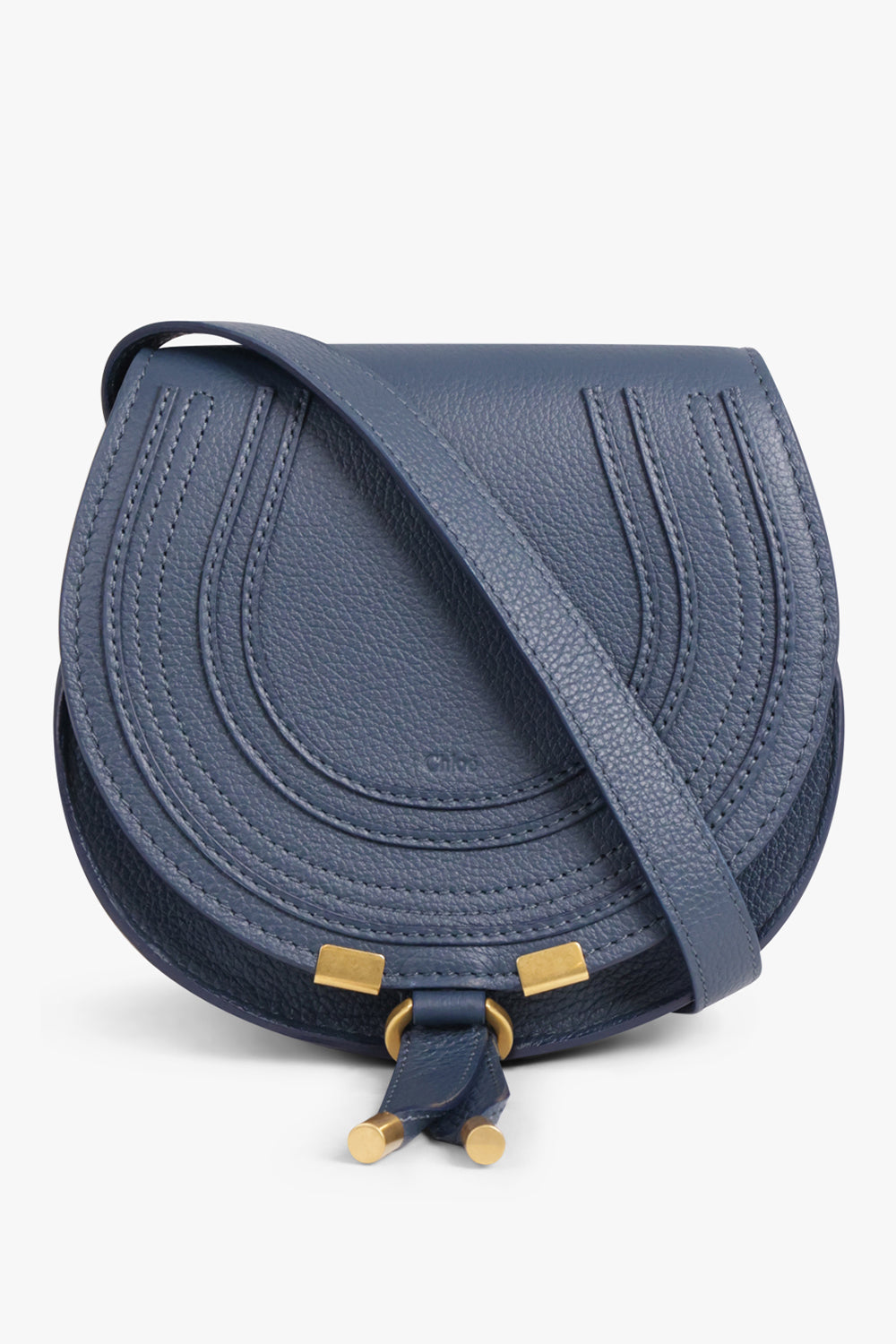 CHLOE BAGS BLUE / TAPESTRY BLUE Small Marcie Saddle Crossbody Bag | Tapestry Blue