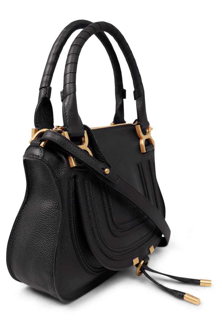 CHLOE BAGS BLACK MARCIE SMALL DOUBLE CARRY BAG | BLACK