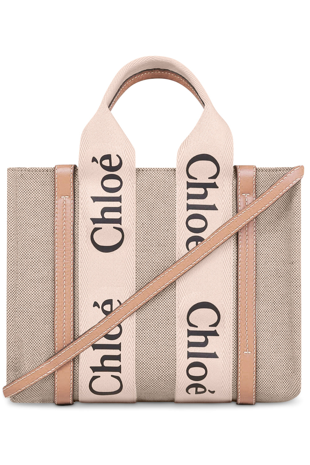 CHLOE BAGS BEIGE WOODY SMALL TOTE | BEIGE