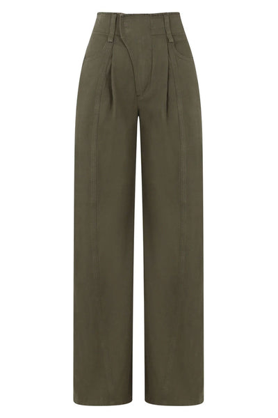 Chloé Wide leg trousers made of corduroy in beige