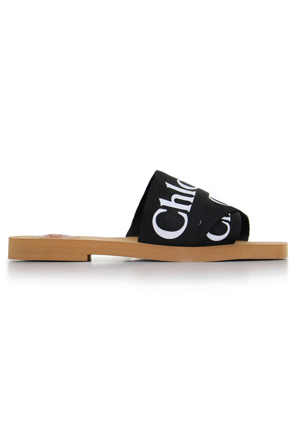 CHLOE WOODY LOGO SLIDE BLACK NEW SEASON PARLOUR X ONLINE SYDNEY