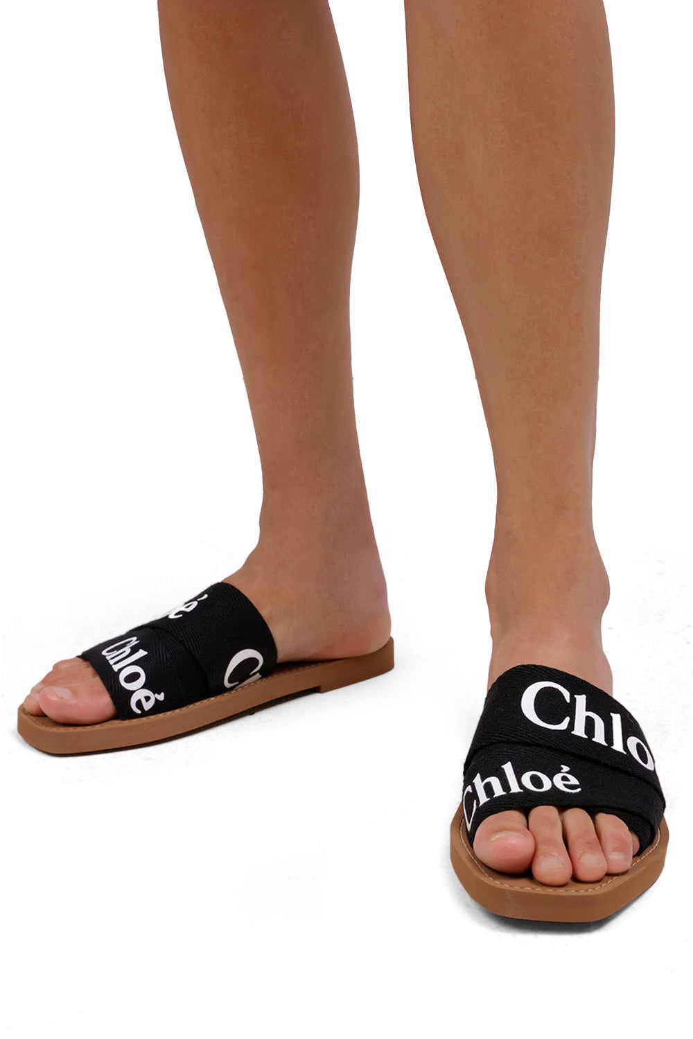 CHLOE WOODY LOGO SLIDE BLACK NEW SEASON PARLOUR X ONLINE SYDNEY