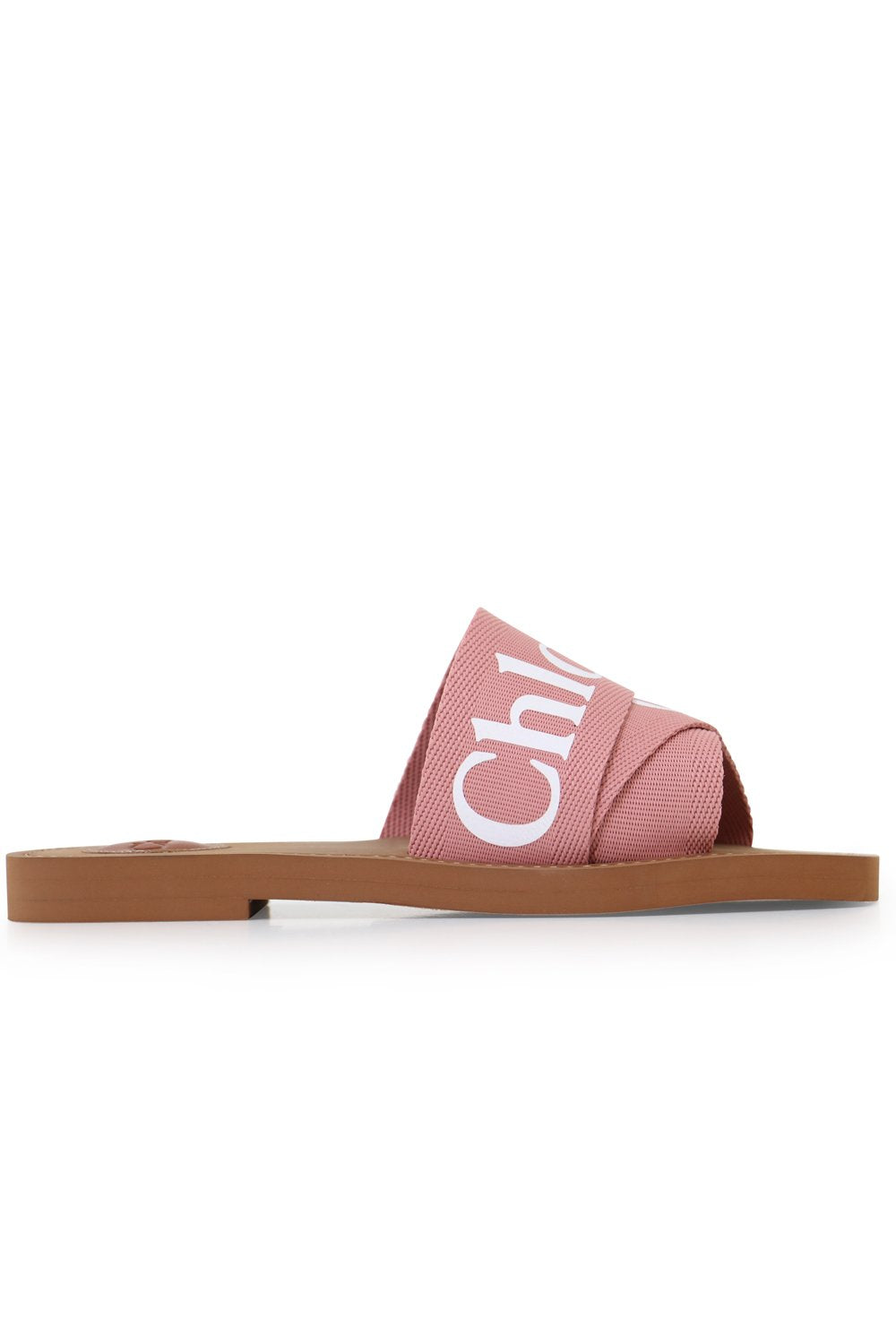 CHLO WOODY LOGO SLIDE DELICATE PINK NEW SEASON ONLINE PARLOUR X