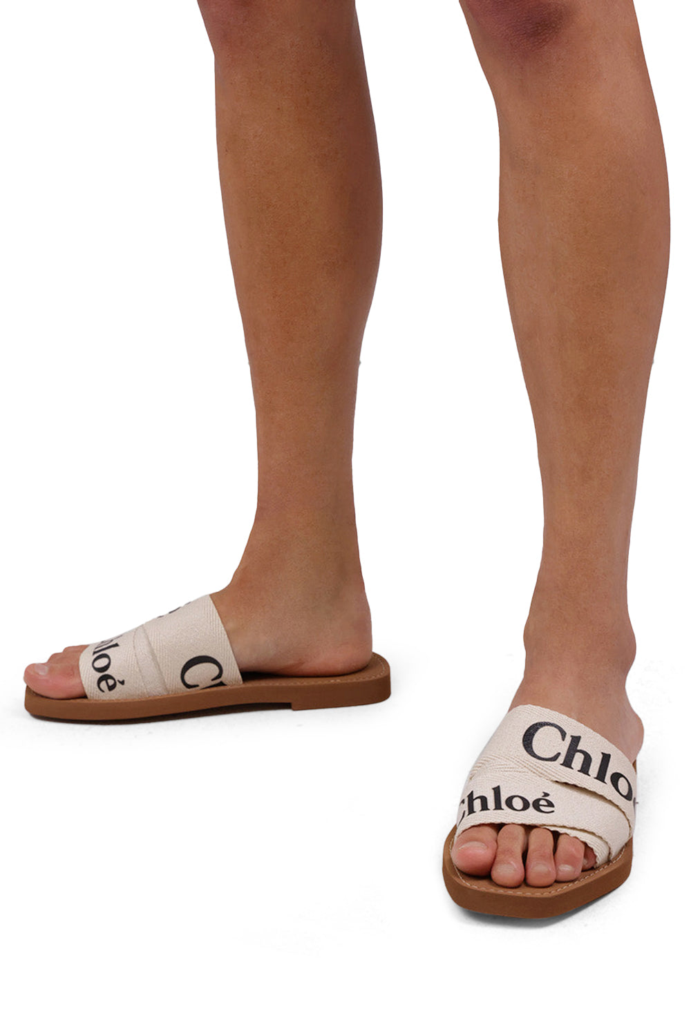 CHLOE WOODY LOGO SLIDE WHITE NEW SEASON PARLOUR X ONLINE SYDNEY