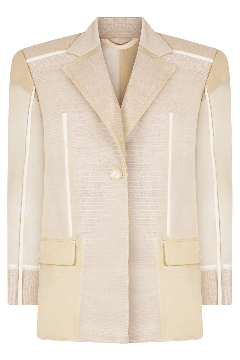 CHRISTOPHER ESBER RTW TAILORED TRANSPARENCY GRAPH OUTLINE BLAZER | TAN