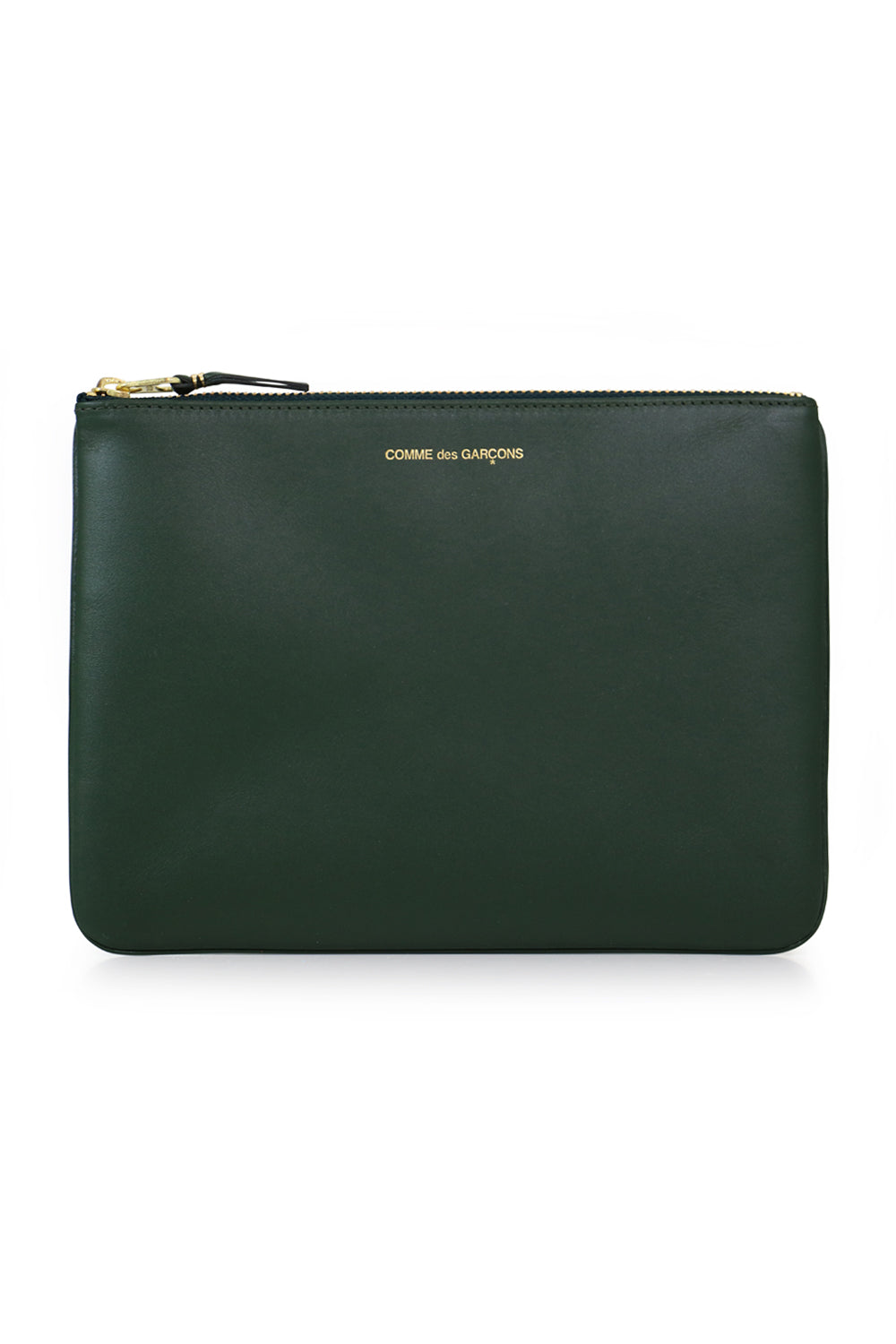 COMME DES GARCONS WALLET CLASSIC LEATHER POUCH BOTTLE GREEN