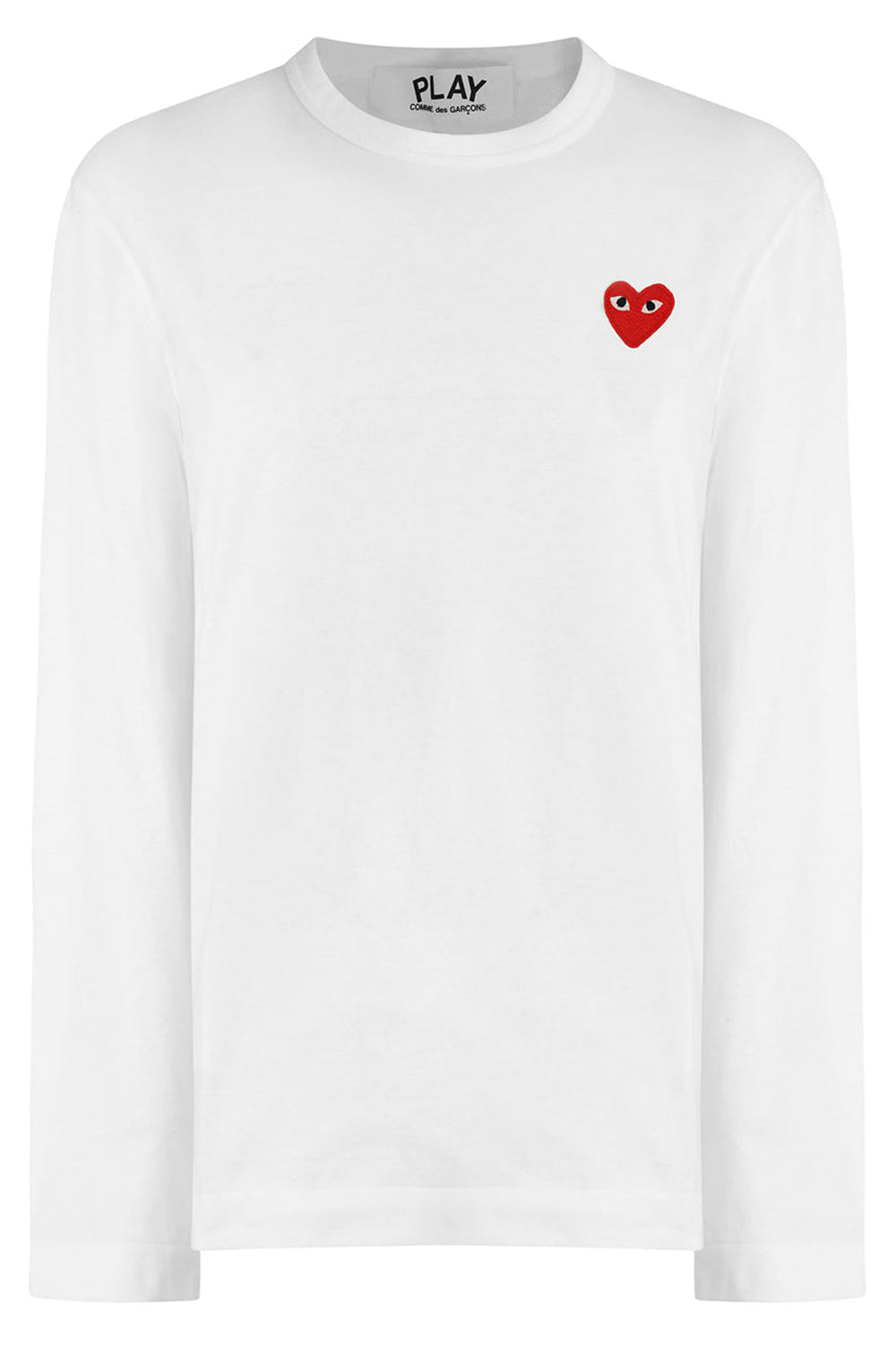 COMME DES GARCONS PLAY RTW PLAY MENS L/SL T-SHIRT | WHITE/RED HEART