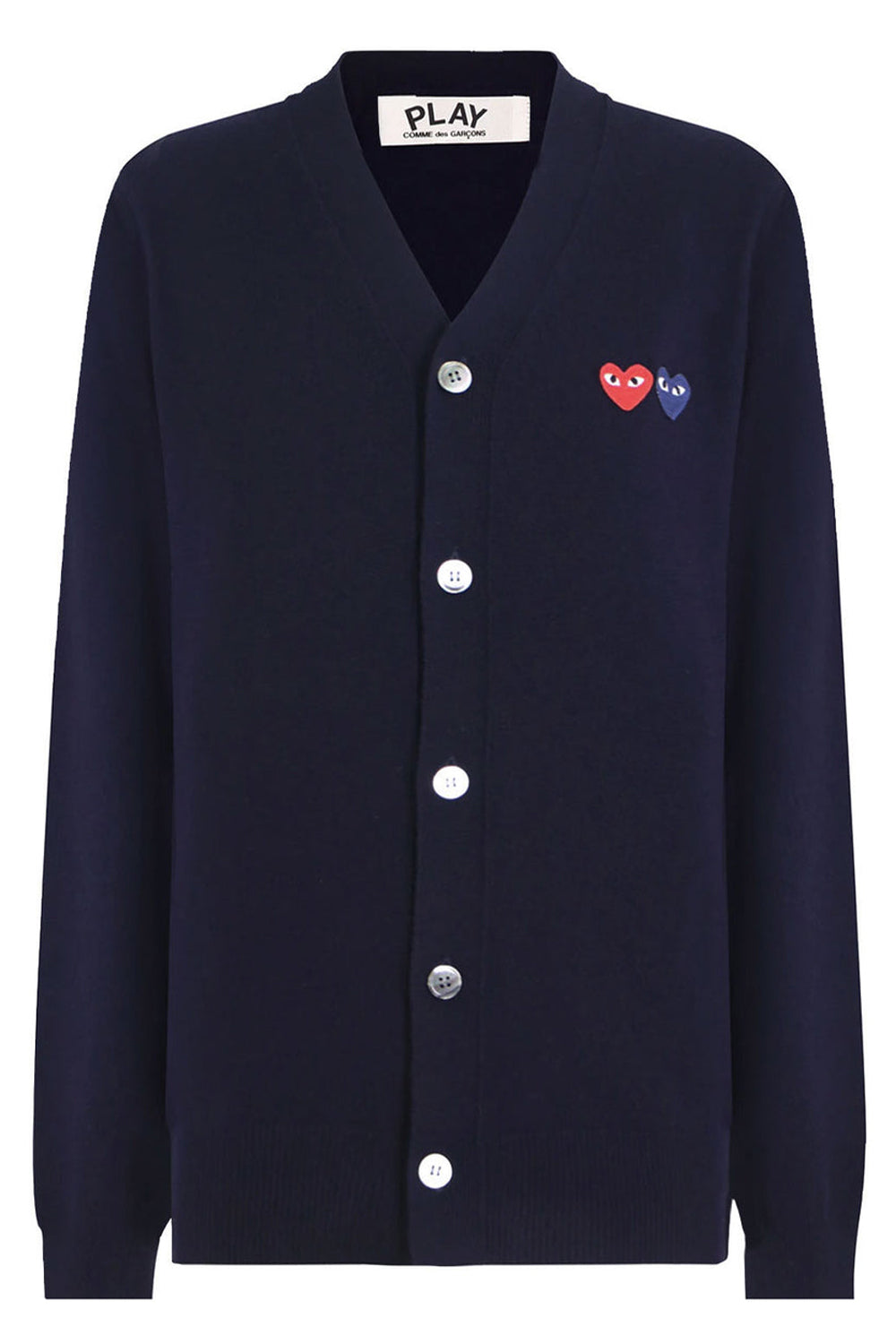 Comme des Garcons Play Red Heart Crewneck Sweater Navy