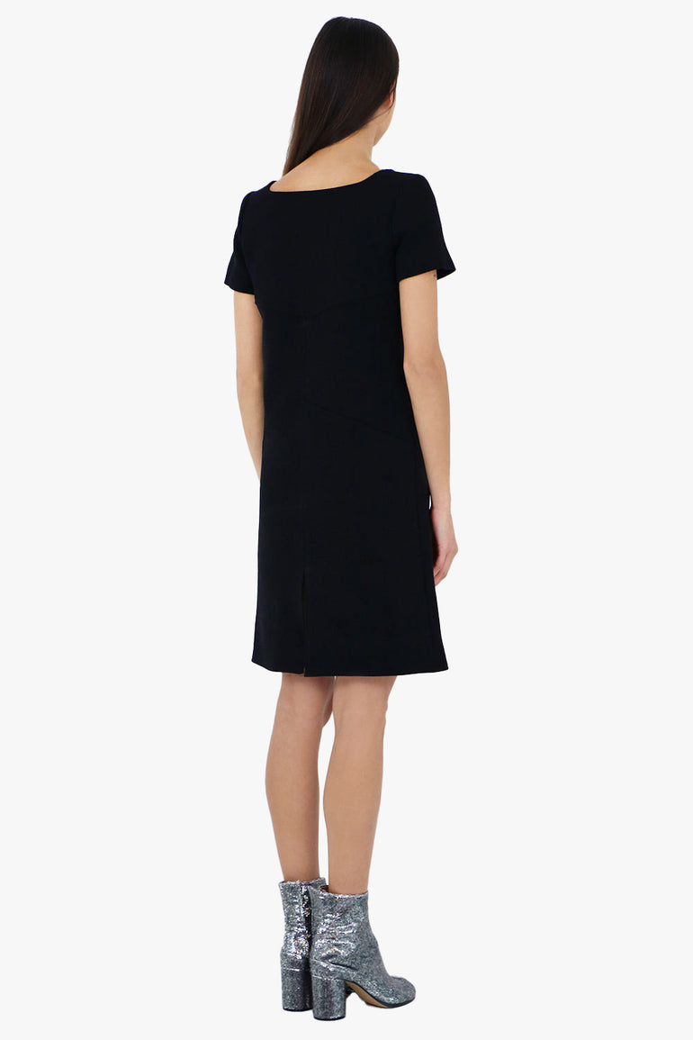 COURREGES RTW TAILORED MINI DRESS WITH NECK CUTOUT | BLACK