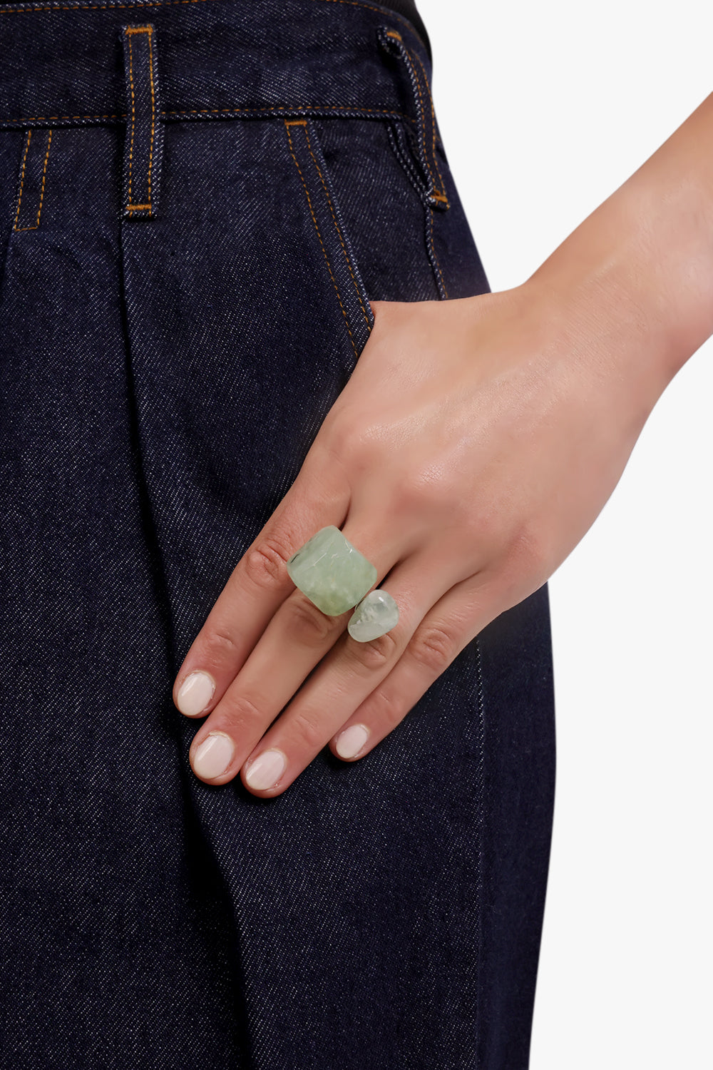 SEMI PRECIOUS STONE RING | PREHNITE – Parlour X