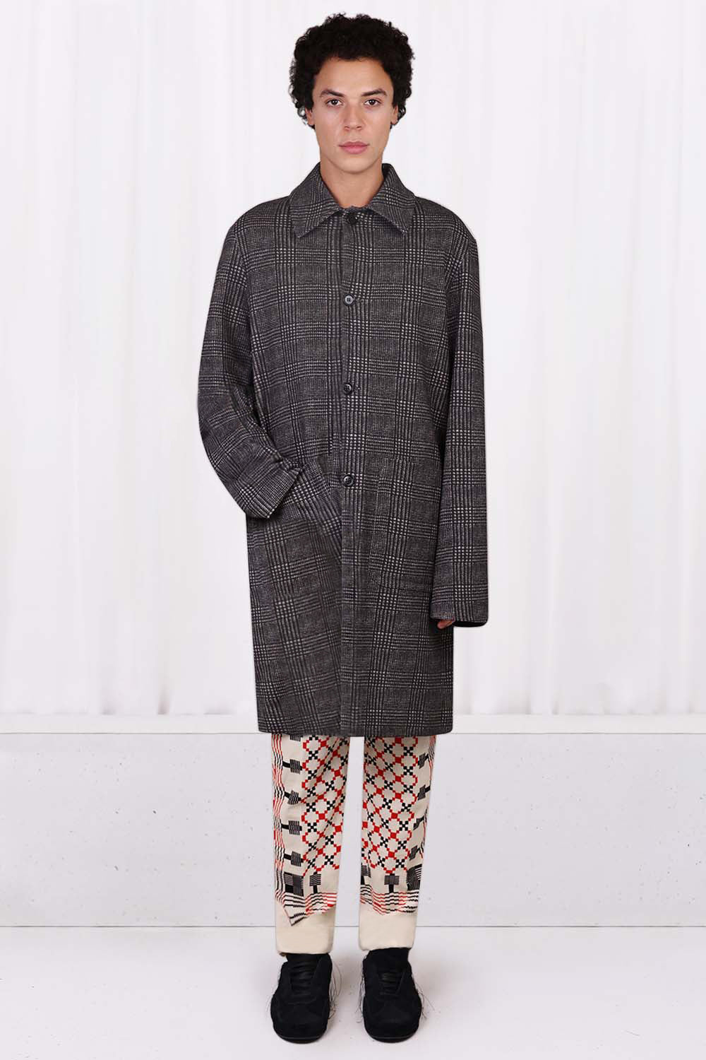 Dries van noten checked coat best sale